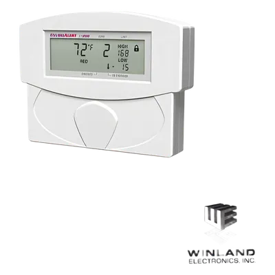 Detector de temperatura y humedad / 2 zonas / LCD / 2 relés NA/NC / -50°C a 150°C / 6 x 4.75 x 1.25 in