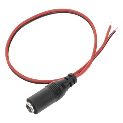 Cable de Alimentación DC / Conector Hembra 5.5 mm/2.1 mm / Puntas Libres / 28.5 cm / Polaridad Codificada / 12 VCC