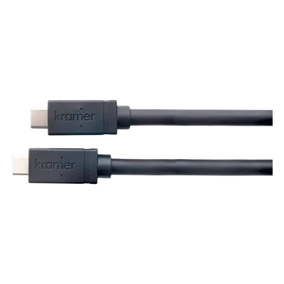Cable Activo Híbrido AOC USB-C (M) a USB-C (M) | USB 3.2 Gen-2 SuperSpeed+ | 10 Gbps | 4K@60 Video | Carga 60W | K-Lock | 15.2 mts