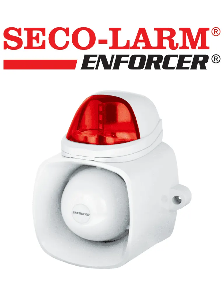 Seco-Larm SH816SSQR- Sirena con estrobo con opción para uso de voceo