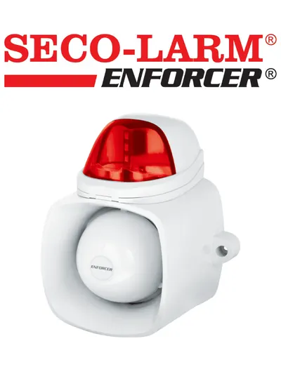 Seco-Larm SH816SSQR- Sirena con estrobo con opción para uso de voceo