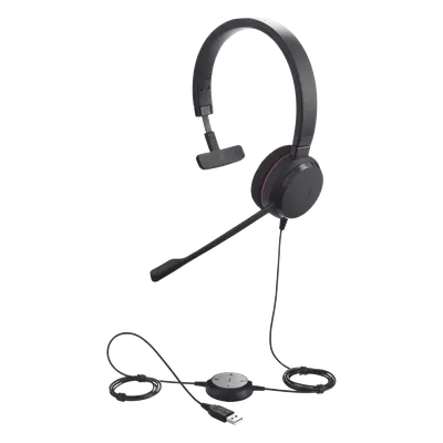 Jabra Evolve 20 Mono con conexión USB, micrófono con cancelación de ruido de ultima generación, configuración Plug and Play (4993-829-209)