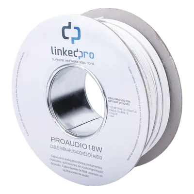 Bobina de Cable / Calibre 18 / 2 Conductores CCA / 152 m (498.7 ft) / FRNC / Blanco
