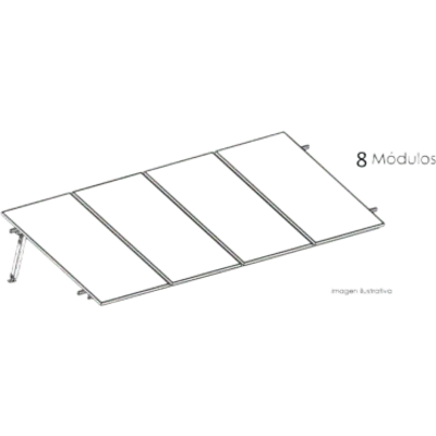Sistema de montaje solar BASEL KITBASEL1X8 para techo plano