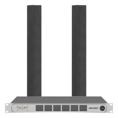 Kit de audio Hikvision DSQAPKIT2 con amplificador de 2×250 W