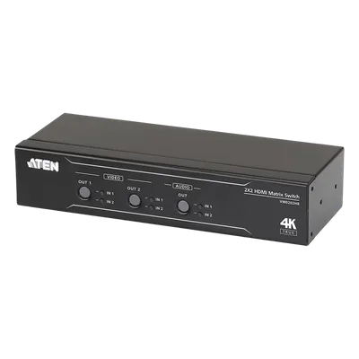 Conmutador matricial HDMI / 2x2 / 4K@60Hz / 18 Gbps / HDCP 2.2 / 16.4 ft