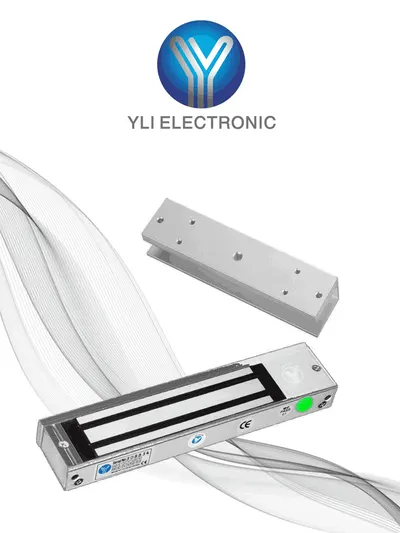 Paquete de Cerradura Magnética YM180NLED y MBK180UL para Puertas de Vidrio sin Marco / 180 kg (350 Lb) / Con Indicador Led