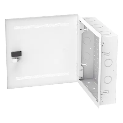 Gabinete de Montaje en Pared / 14 in de Altura / Acero Calibre 18 / Carga 16 kg (35 lb) / Puerta Reversible con Cerradura / Ventilación Integrada