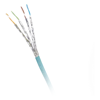 Bobina de Cable Blindado S/FTP / Cat 6A / Multifilar 24 AWG / Resistente Aceite-UV-Abrasión / PUR Ignífugo / 500 m (1640 pies)