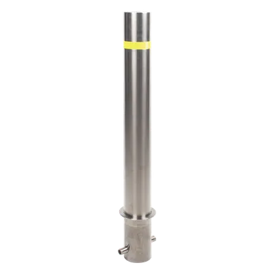 Bolardo fijo AccessPRO XB-900-F de acero inoxidable pulido