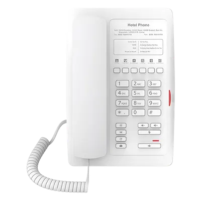 Teléfono IP para Hotelería / 6 Teclas Programables / PoE 802.3af / 2 Puertos Ethernet / Pantalla Gráfica Personalizable
