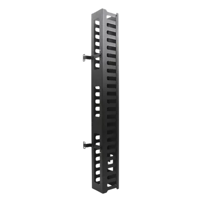 Organizador de Cable Vertical / 24 UR / Acero Sólido / Capacidad 260 Cables Cat5 / Tapa Protectora / Compatible Serie EIRL