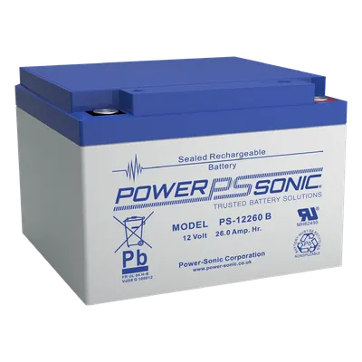 Batería de Respaldo AGM/VRLA / 12V / 26 Ah / Terminales M5 / Vida Útil 5 Años / Caja ABS Ignífuga UL94:V0