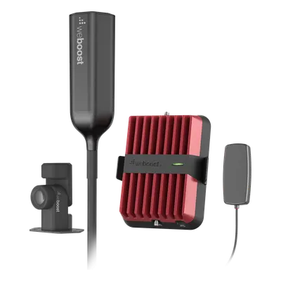 Amplificador Celular Vehicular / 32X Amplificación / Tribanda 850/1900/1700 MHz / Ganancia 50 dB / Antena Omnidireccional Plegable / Todo Terreno