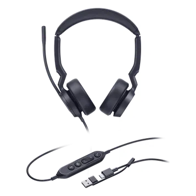 Auriculares con cable YEALINK UH44 Dual Teams, USB-C y cancelación de ruido