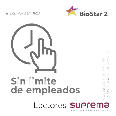 Software de Administración de Tiempo y Asistencia / Licencia Ilimitada / Horarios Fijos y Flexibles / Reportes en Tiempo Real / Compatible BioStar2 v2.7.7+
