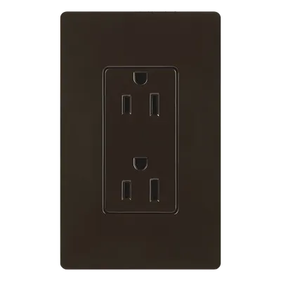 Tomacorriente Dúplex / 15 A / 125 V / Perfil Bajo Designer / Color Café / Caja 1 Gang