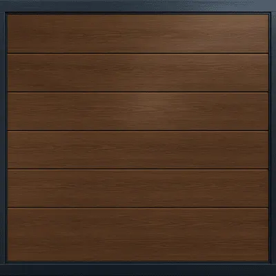 Puerta de Garage / Línea Central / Imitación Madera Oscura / 9x9 pies (2.74x2.74 m) / Aislada / Estilo Americano