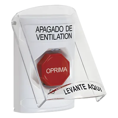 Botón de Apagado de Ventilación / Tapa Policarbonato / Giro para Restablecer / Texto Español / LED Opcional