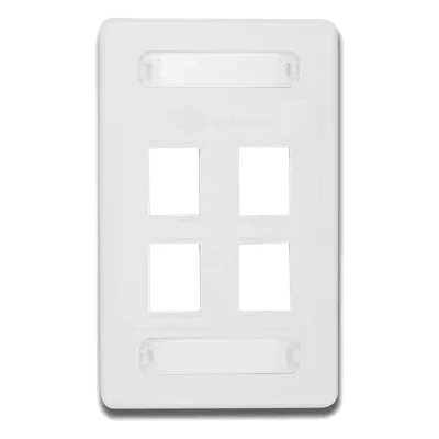 Placa de Pared Modular 10G MAX de 4 Salidas, Color Blanco