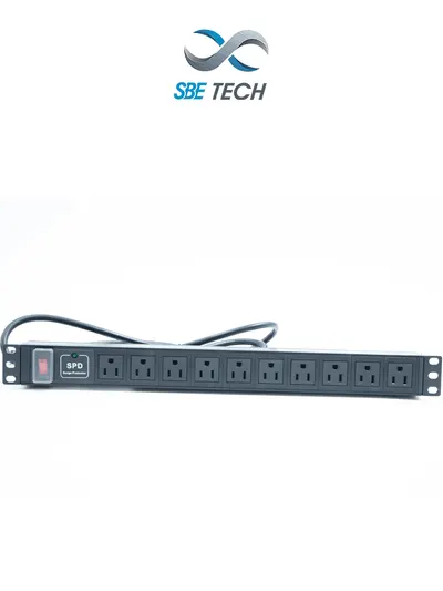 PDU horizontal SBE TECH SBE-TC010SPV de 10 contactos para rack