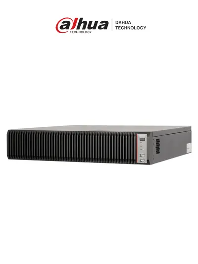 DAHUA DHI-IVSS7108-1M - El servidor de video cuenta con Inteligencia Artificial, soporta 128 canales IP y hasta 40 de reconocimiento facial con cámaras FD. Incluye 8 bahías de HDD, RAID 0/1/5/6/10, protección perimetral y 16/8 E/S de alarma.