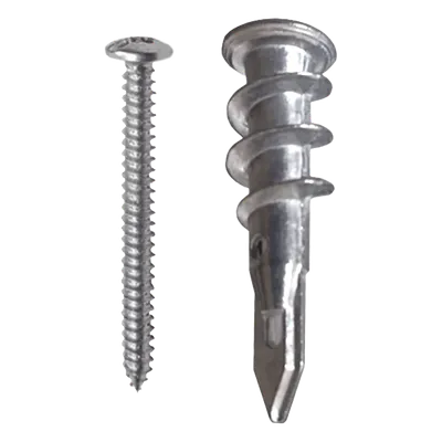 Taquete Metálico Autoperforable / Zinc / 22 kg Capacidad / 8 x 1 1/4" / Paneles de Yeso