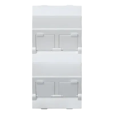 Placa Voz y Datos Inclinada / Guardapolvo Integrado / 2 Puertos Keystone / 108×52 mm / 4.25×2.05 in