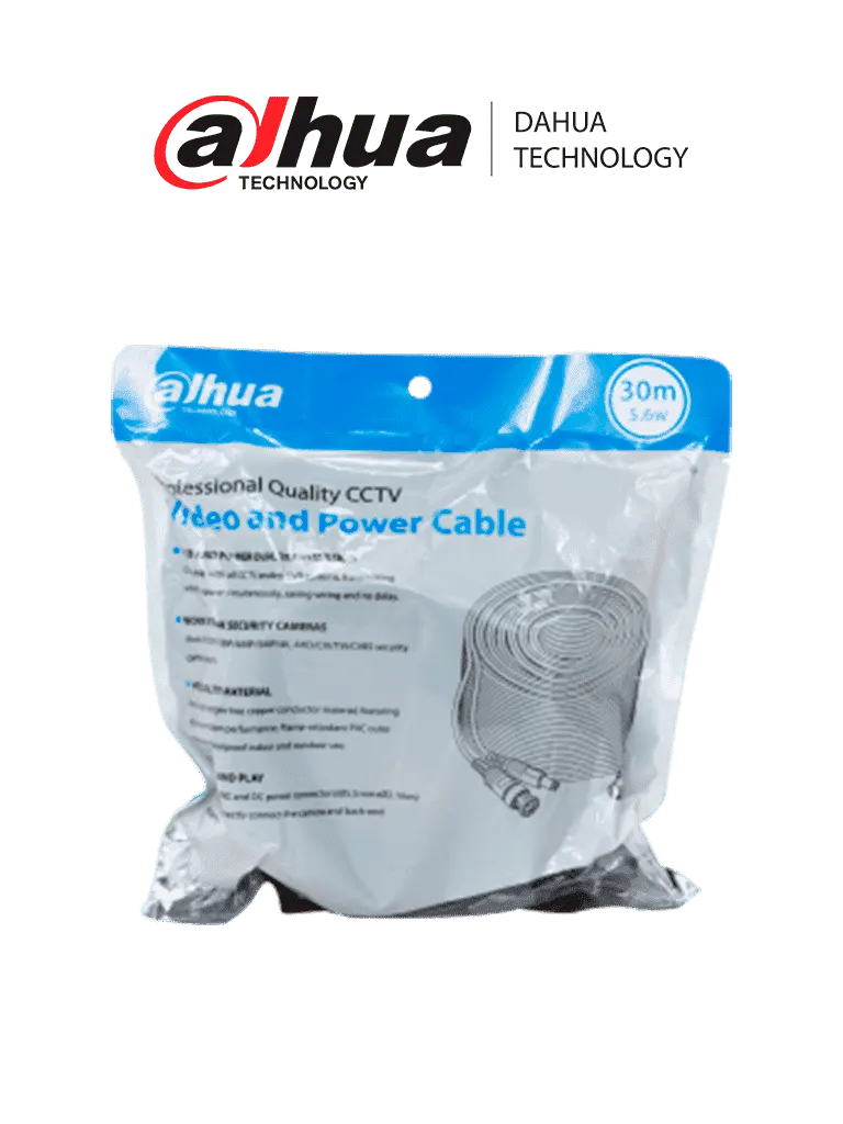 Cable CCTV DAHUA DH-PFM942I-30-5 de 30 metros para video y energía