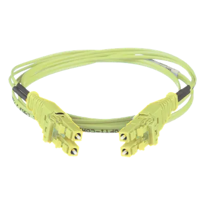 Jumper de Fibra Óptica / Multimodo OM5 50/125 / LC-LC Uniboot Duplex / LSZH / Verde Lima / 2 m (6.56 ft)