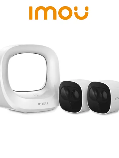 IMOU CELLPROKIT2 – 2 Cámaras 100% Libres de Cables +Estación Base/ Batería Recargable/ 2 Megapíxeles/ Audio Dos Vías/ Detector PIR Integrado/ IR de 10 Metros/ Compatible con Alexa y Asistente de Google/ Almacenamiento en Estación Base/ Wifi/