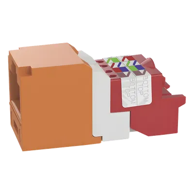 Conector Jack RJ45 / Cat 5e / 8P8C / Estilo T / Mini-Com / Terminación sin Impacto / 100W PoE / Naranja