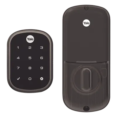 Cerradura electrónica con teclado / Color bronce / Semiempotrada / Backset ajustable 60-70 mm / Puertas 35-57 mm (1.38-2.24 pulg) / 25 usuarios PIN / Grado ANSI/BHMA 2