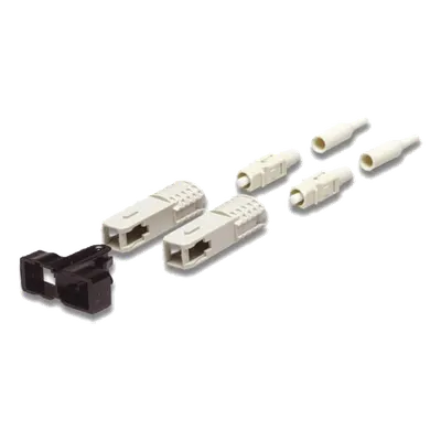 Conector de Fibra Óptica SC Duplex, Epoxico, Fibra Recubierta, Multimodo, Botas Color Negro y Beige (No pre-pulido)