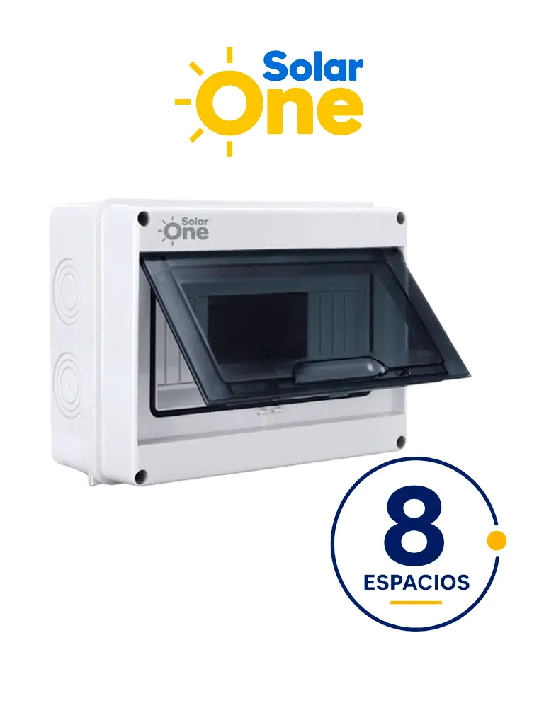 Centro de carga SolarOne 9108 IP65 para riel DIN de 8 espacios