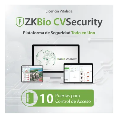 Licencia de Software / Control de Acceso / 10 Puertas / Biométrico Green Label / Vitalicia