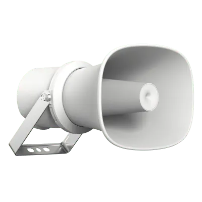 Bocina IP Tipo Trompeta / 25 Watts / PoE / Anti-corrosión / IK10 / Entrada de Alarma / TTS / SPL 124 dB @ 1 m