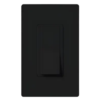 Interruptor de pared Lutron CA1PSBLS unipolar negro brillante de 15 A