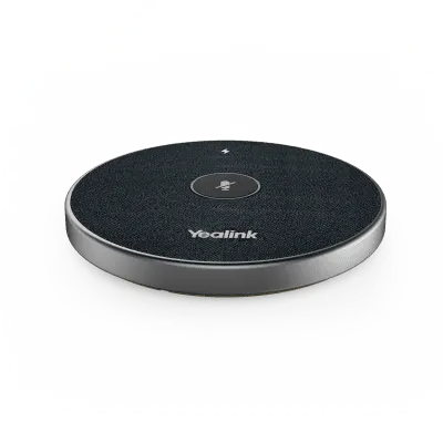 Micrófono Inalámbrico de Mesa / Captación 360° / Alcance 6 m (19.7 ft) / Arreglo de 3 Micrófonos / Wi-Fi Cifrado / Base de Carga Incluida