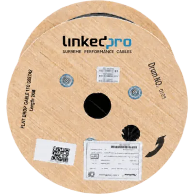 Cable de Fibra Óptica Drop / 2 km (6561.7 ft) / G.657A2 Monomodo / Bifibra 2 Hilos / Interior LSZH / Dieléctrica