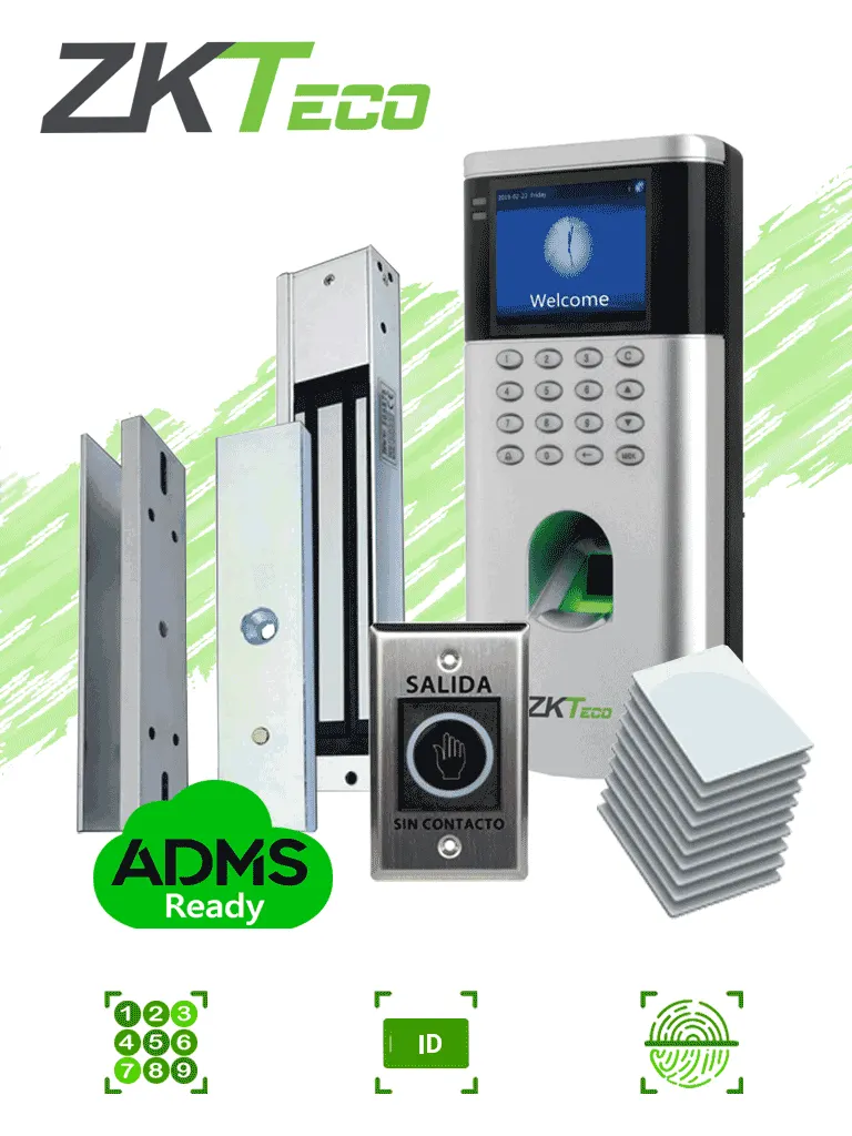 Control de acceso ZKTeco LF10KIT con lector de huella y electroimán
