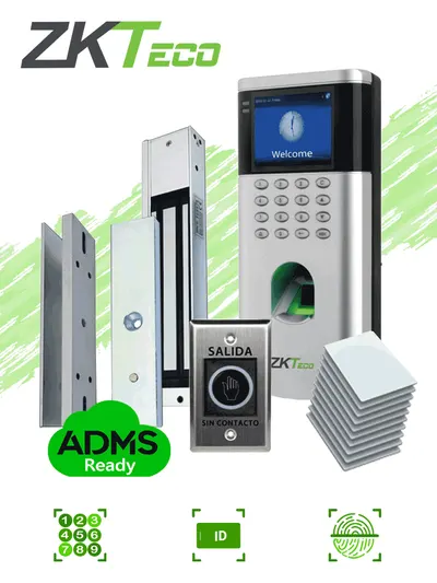 Control de acceso ZKTeco LF10KIT con lector de huella y electroimán
