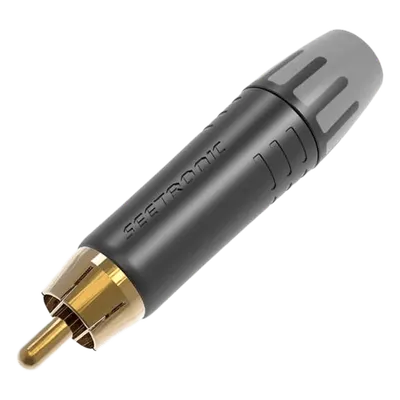 Conector RCA macho SEETRONIC MT380 con contacto enchapado en oro