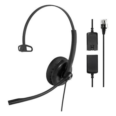 Diadema Monoaural / Audio HD Banda Ancha / Cancelación de Ruido / Conexión QD a RJ9 / ActiveProtection / Brazo Flexible 330°