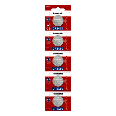 Batería de Litio Tipo Moneda / 3V / 620 mAh / CR2450 / Operación -30°C a +60°C / Vida Útil 10 Años