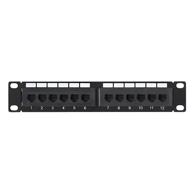 Panel de parcheo de impacto (110) UTP de 12 puertos Cat6, 10in 