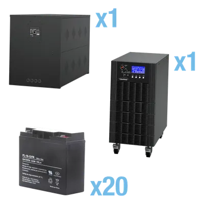 UPS Trifásico de 10 kVA/10 kW, Topología Online Doble Conversión, Voltaje de 208/220 Vca de L-L, Respaldo de 5 Minutos al 100% de Carga, Incluye Módulo y Banco de Baterías 