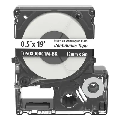 Cinta de etiquetas de nylon PANDUIT T050X000C1M-BK, 12 mm