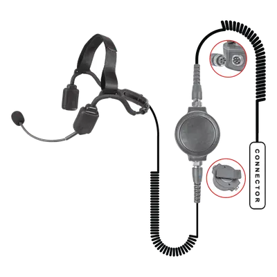 Micrófono de Solapa con Tubo Acústico / Cancelación de Ruido / Conducción Ósea / IP67 / 5 Pines / Compatible Kenwood TK2402 TK3312 TK2360 NX220 NX240 TKD240