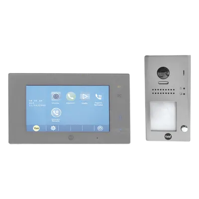 Kit de VideoPortero Manos Libres / Pantalla Táctil 7' / 110° LED / IP54 / 16 Monitores / 2 Hilos